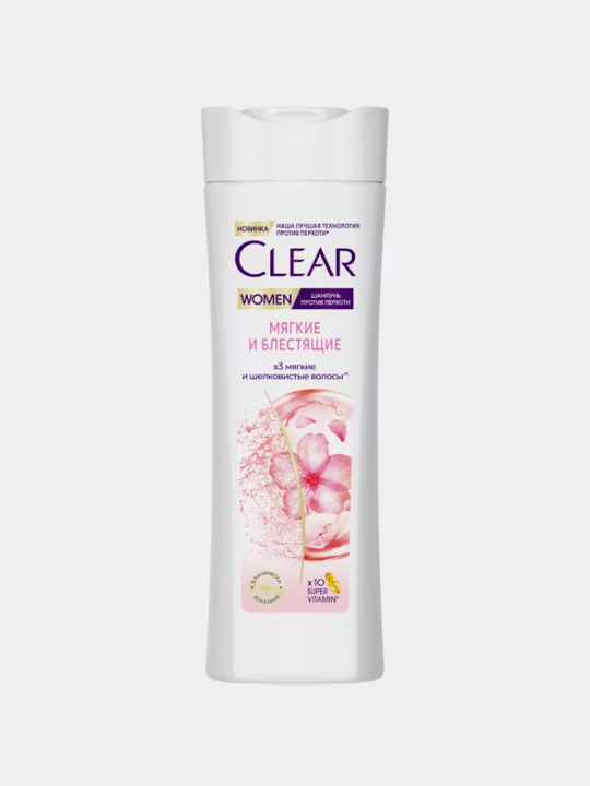 Шампунь для волос Clear Women «Мягкие и блестящие», против перхоти, 380 мл