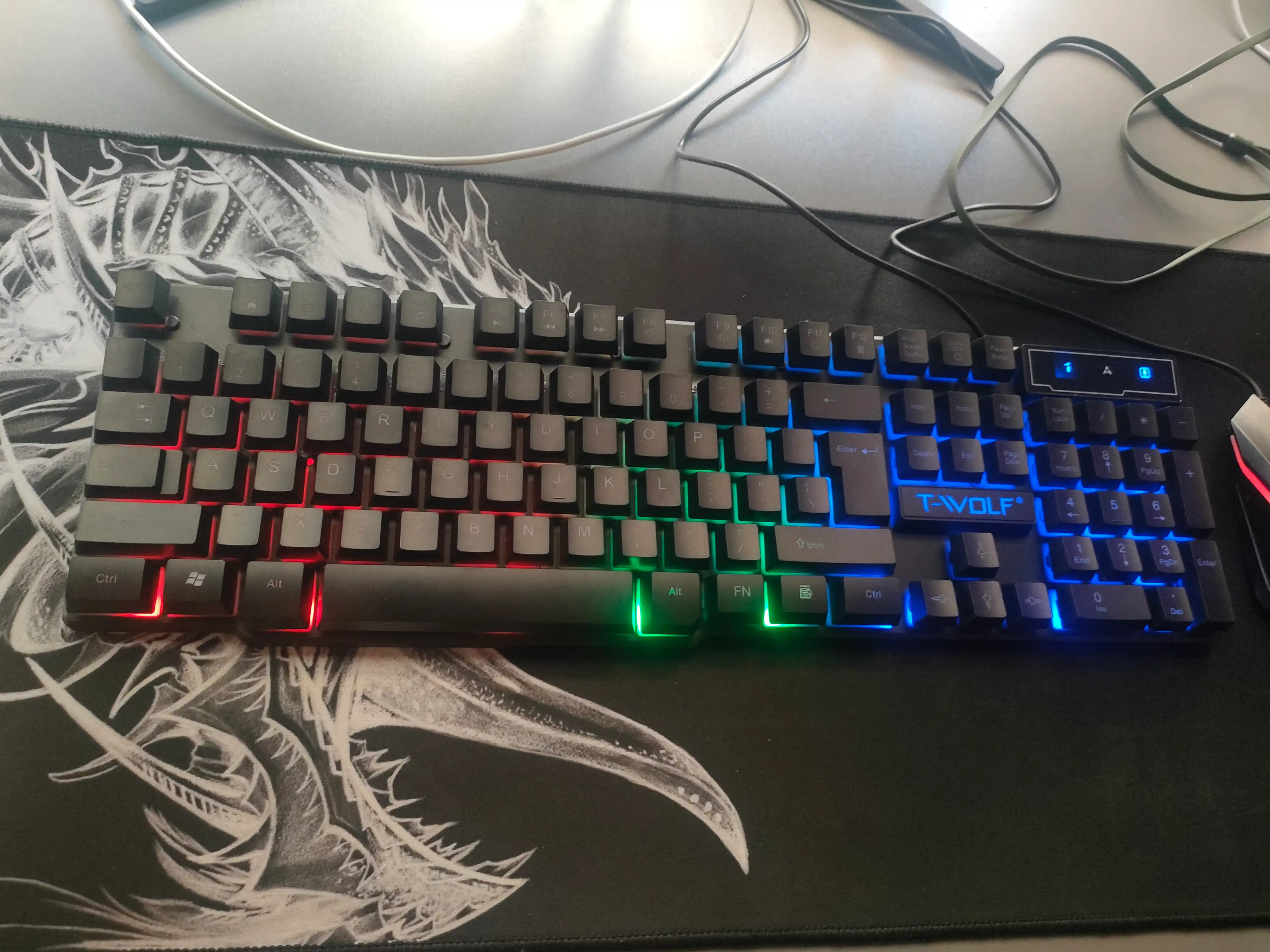 Игровая клавиатура и мышь T-wolf TF200, TF270, с RGB-подсветкой