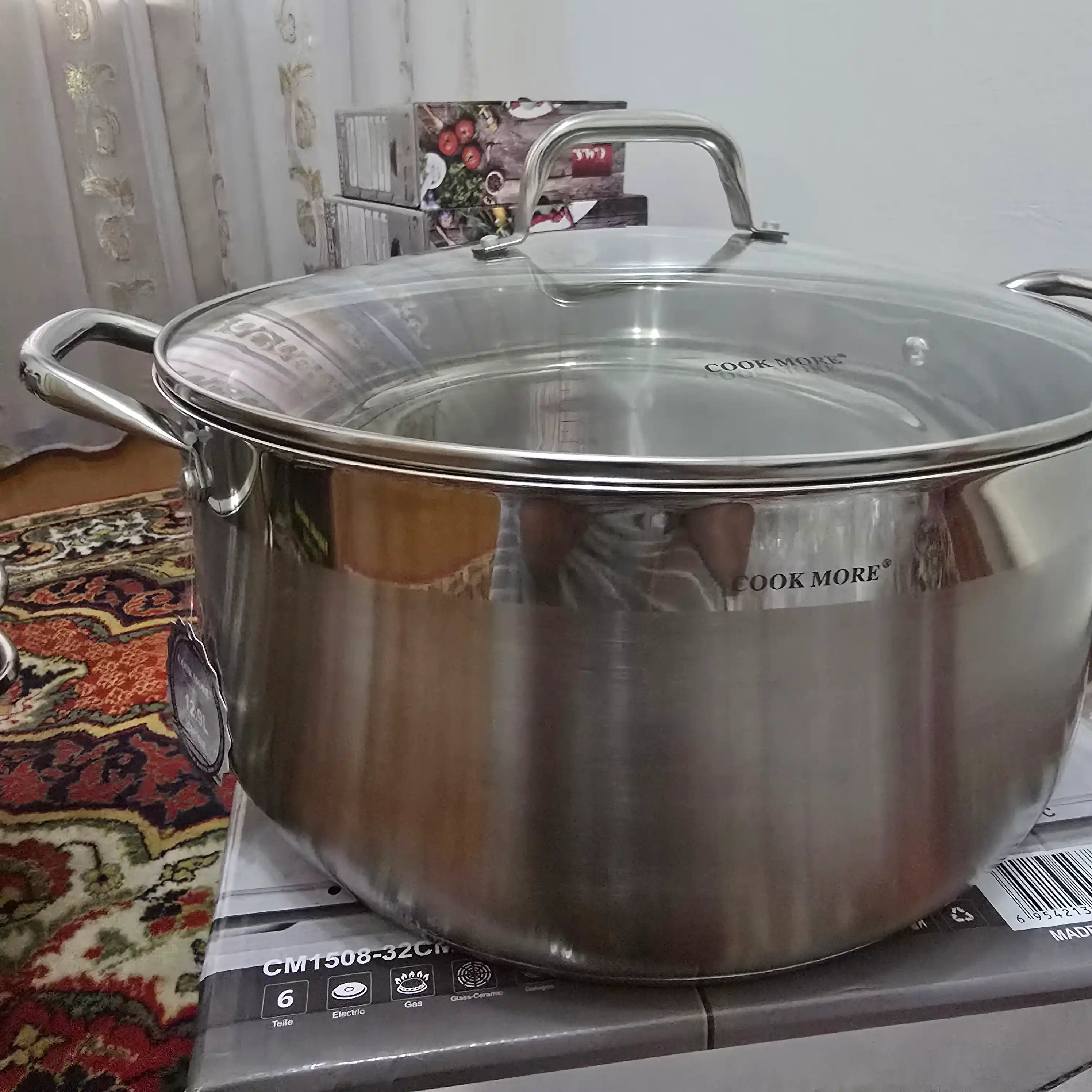 Мантоварка COOK MORE из нержавеющей стали, с крышкой, для мантов на пару