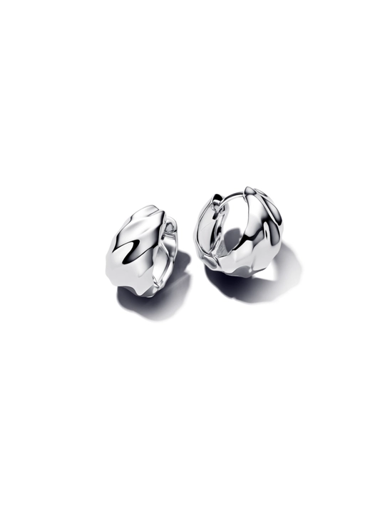 Серьги-кольца Pandora из серебра 925 пробы, лёгкие и гипоаллергенные