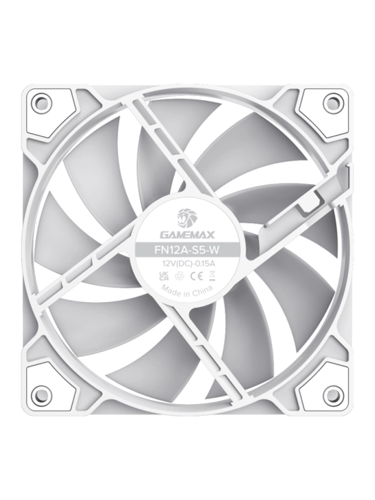 GameMax FN12A-S5 120 mm ARGB yorug‘likli, PWM boshqaruvli korpus ventilyatori