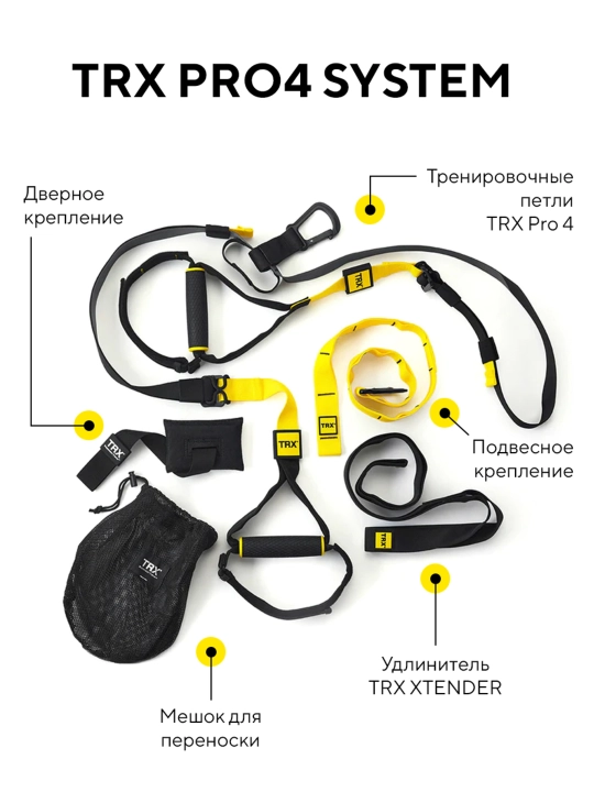 TRX PRO 4 funksional treningi uchun mashq halqalari