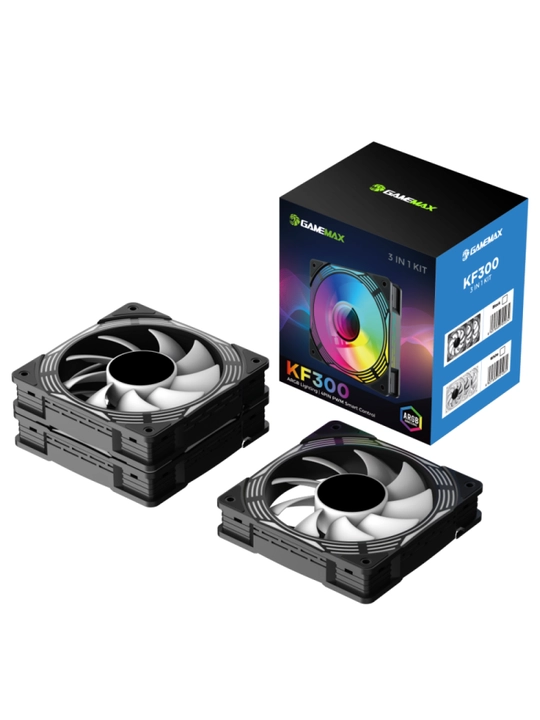 Набор вентиляторов GameMax KF300 3×120 мм ARGB с V4.0 HUB и пультом управления