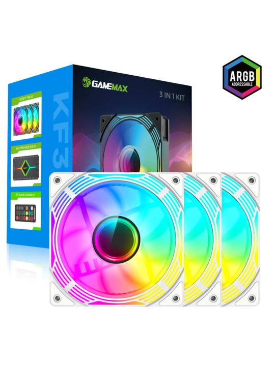 Набор вентиляторов GameMax KF300 3×120 мм ARGB с V4.0 HUB и пультом управления