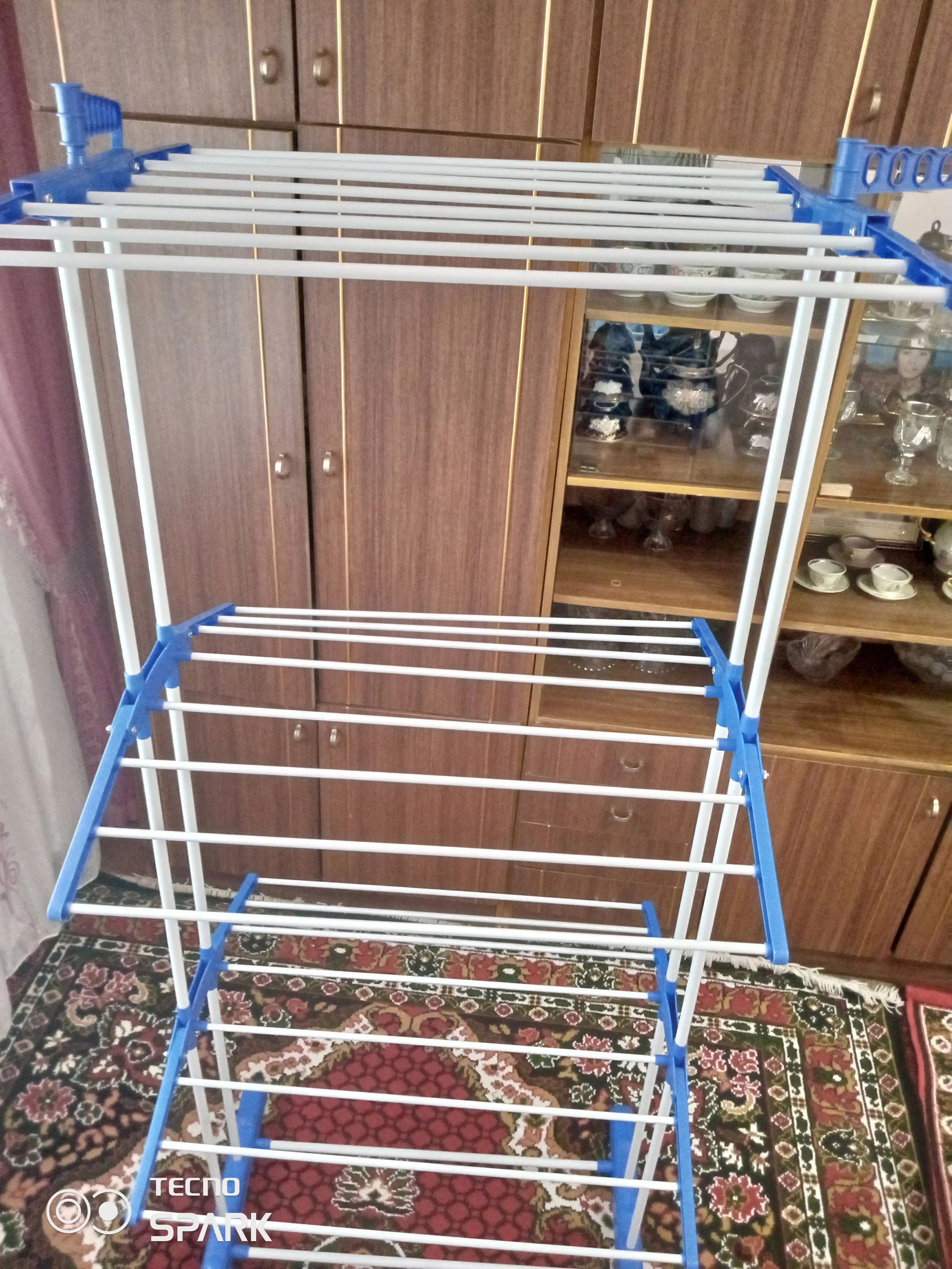 Сушилка для белья, напольная, вертикальная, складная, на колесиках, 3 яруса, до 40/50 кг