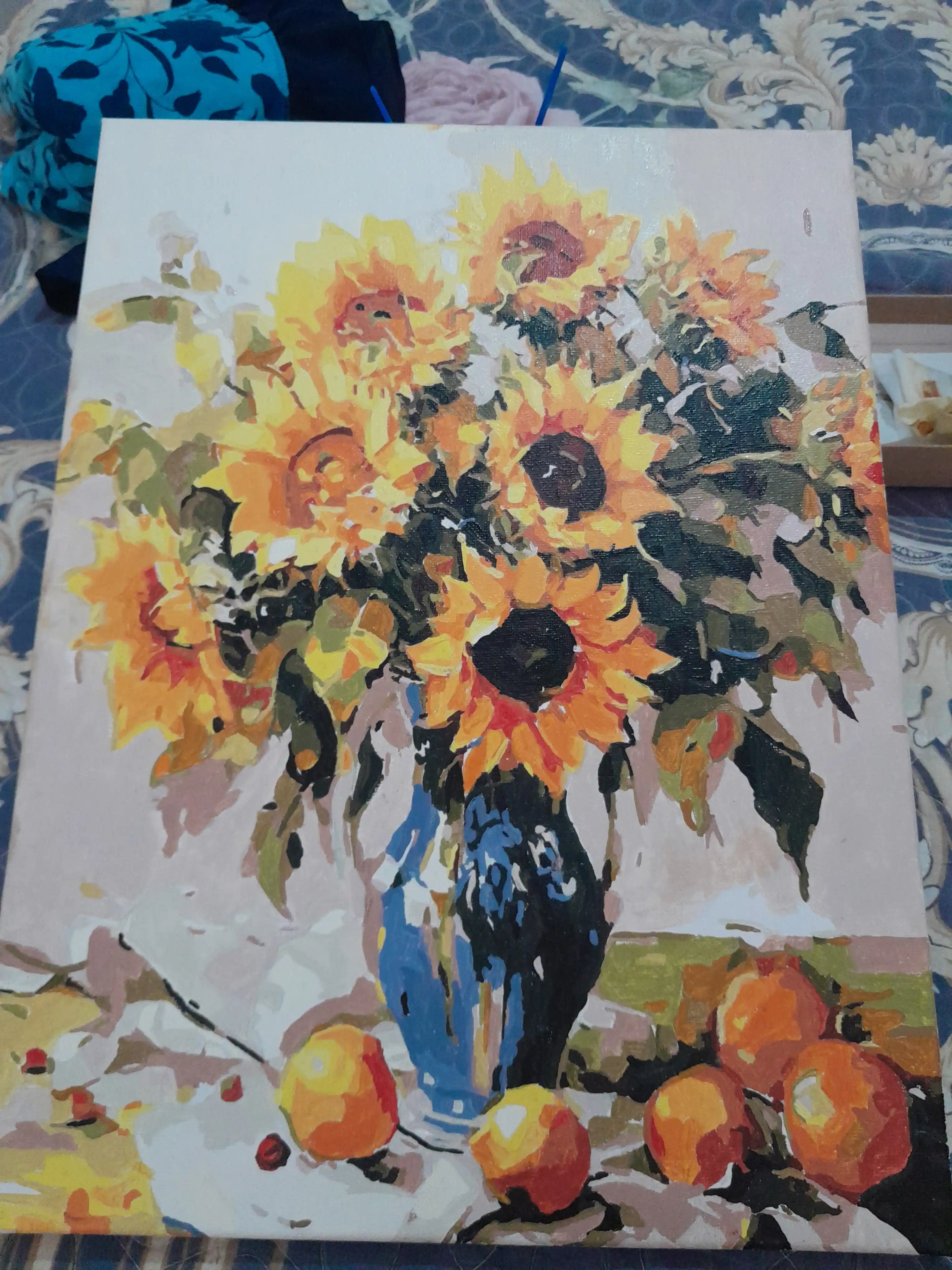 Raqamlar bo'yicha rasm Skystore Gullar, asosli ramkaga tortilgan, 30x40 sm