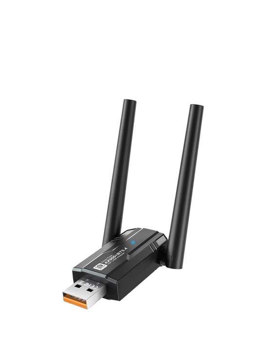 Беспроводной мини адаптер Wi-Fi + Bluetooth, USB, без помех 600 Mbs, WIN10/WIN11, до 500 м
