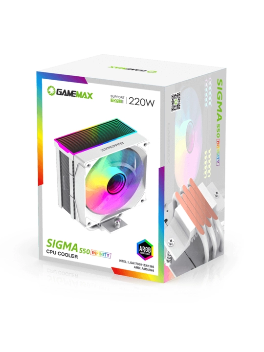 Кулер для процессора GameMax Sigma 550 Infinity с ARGB-подсветкой, 5 теплотрубок