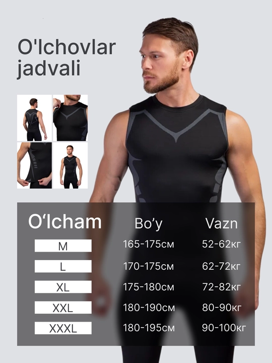 Erkaklar uchun mayka, kompression, sport, elastik, tez quriydigan, fitnes uchun