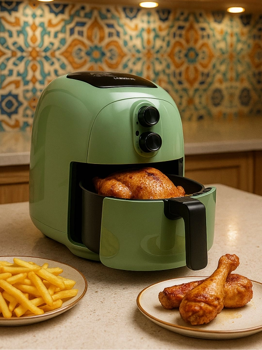 Frityurnitsa Air Fryer, ikkita boshqaruv tugmasi bilan, yashil - 