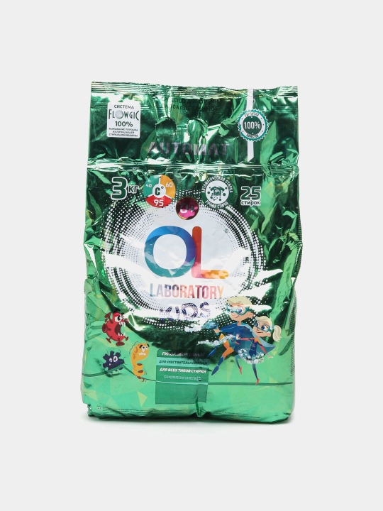 OL Laboratory Kids 3 kg bolalar kiyimlari uchun gippoallergen kir yuvish kukuni - 