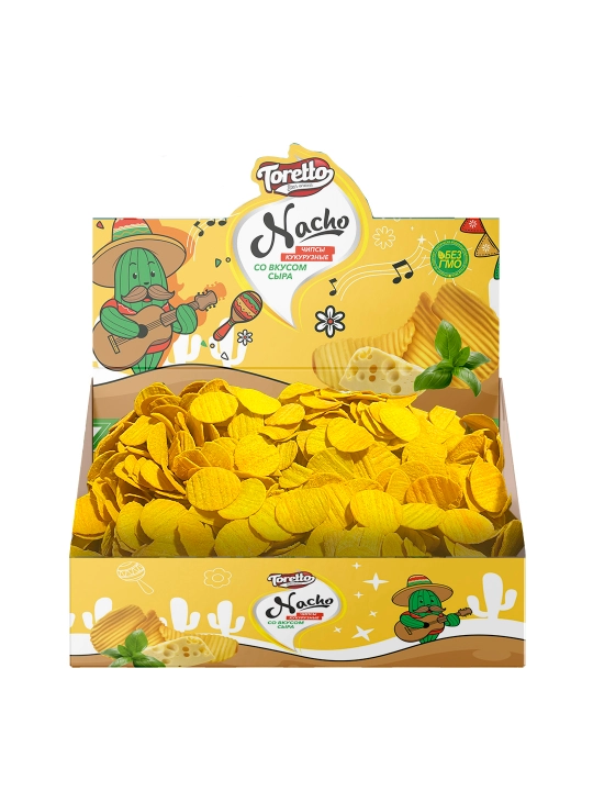 Кукурузные чипсы TORETTO "Nacho", со вкусом "сыр", 1кг - 
