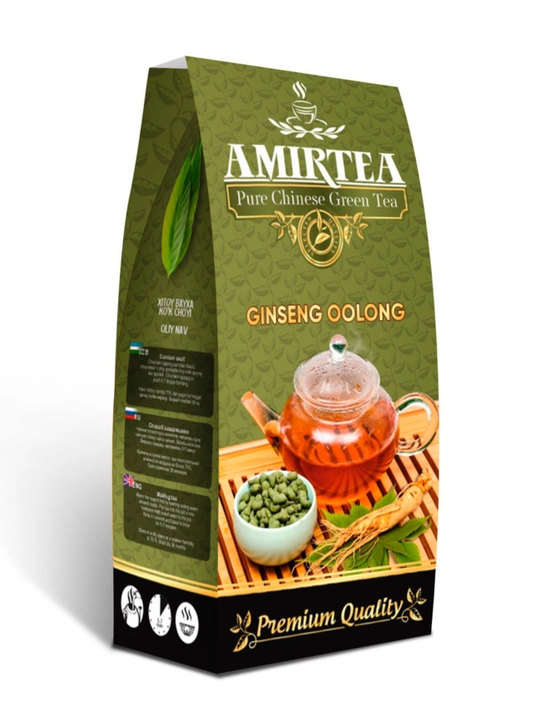 Амир Чай зеленый Китай В/С Ginseng Oolong 80 гр - 