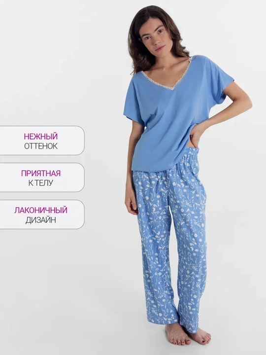 Katta o‘lchamdagi shimli pijama, viskoza