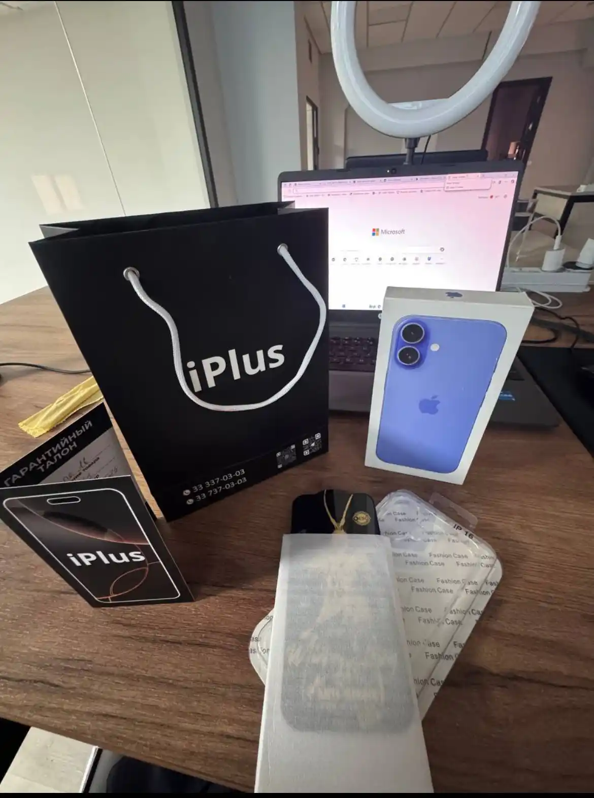 Smartfon iPhone 16, 128/256 GB, SIM/DualSIM, g'ilof va oyna sovg'aga