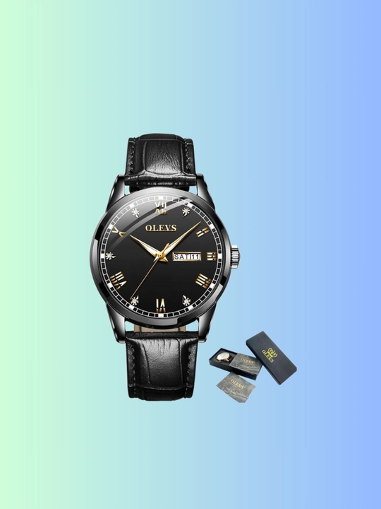 Olevs erkaklar qo'l soati, sovg'a qutisi bilan