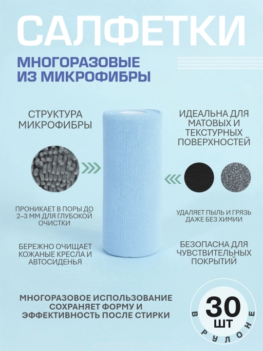 Tozalash va yuvish uchun ko'p qirrali qayta ishlatiladigan mikrofiber mato, 30 dona