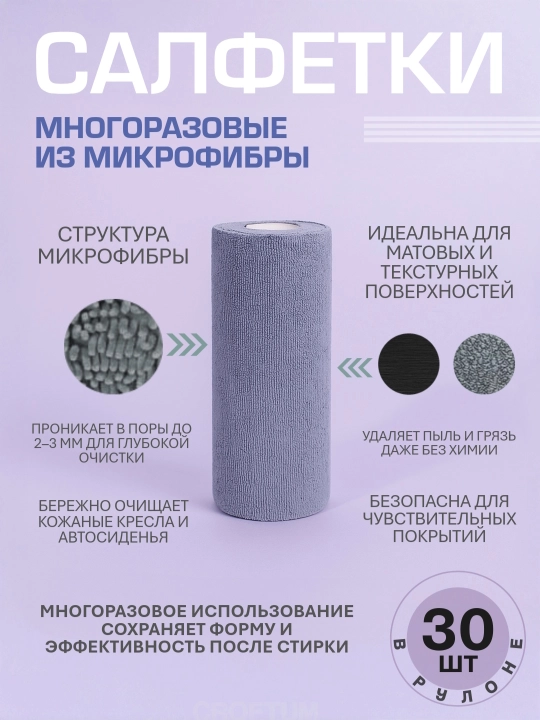 Tozalash va yuvish uchun ko'p qirrali qayta ishlatiladigan mikrofiber mato, 30 dona