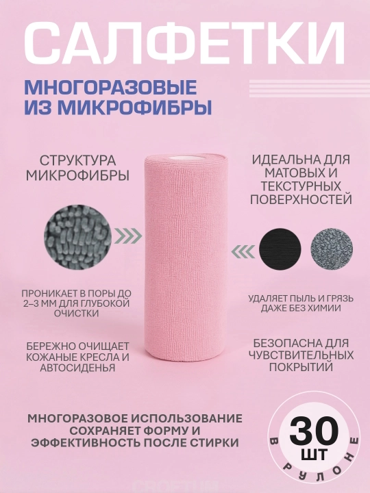 Tozalash va yuvish uchun ko'p qirrali qayta ishlatiladigan mikrofiber mato, 30 dona