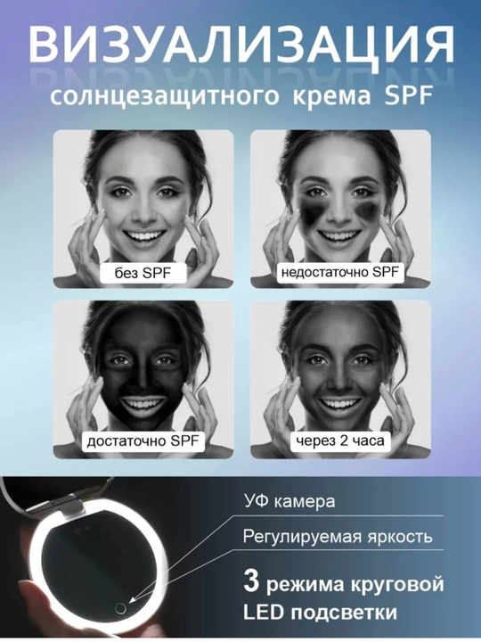 УФ-камера с зеркалом для проверки СПФ крема
