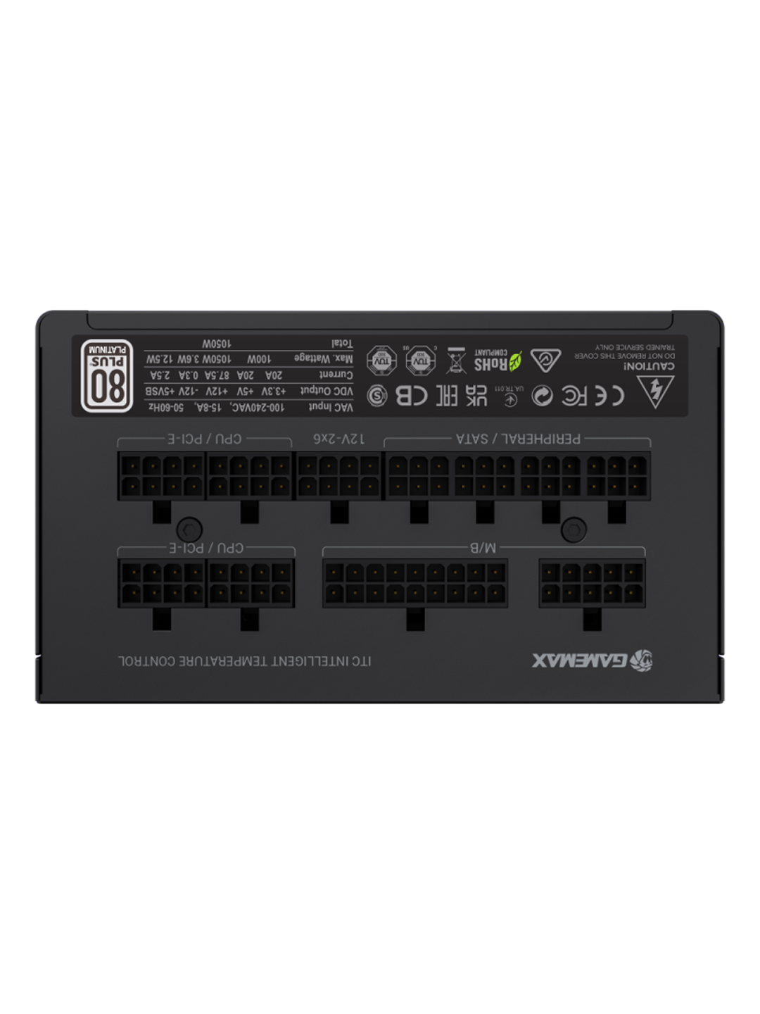 Блок питания GameMax GX-1050 PRO 1050W, 80+ Platinum, ATX 3.1, PCIe 5.1, кабель 12V-2x6
