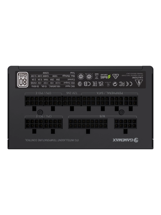 Блок питания GameMax GX-1250 PRO 1250W, 80+ Platinum, ATX 3.1, PCIe 5.1, кабель 12V-2x6