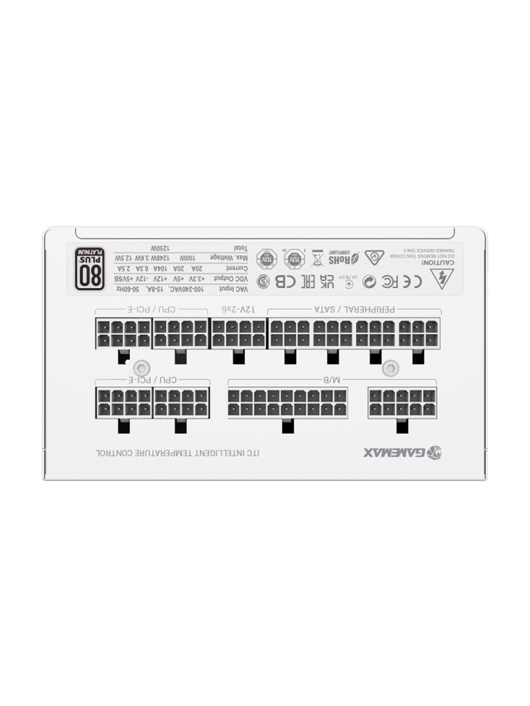 Блок питания GameMax GX-1250 PRO 1250W, 80+ Platinum, ATX 3.1, PCIe 5.1, кабель 12V-2x6