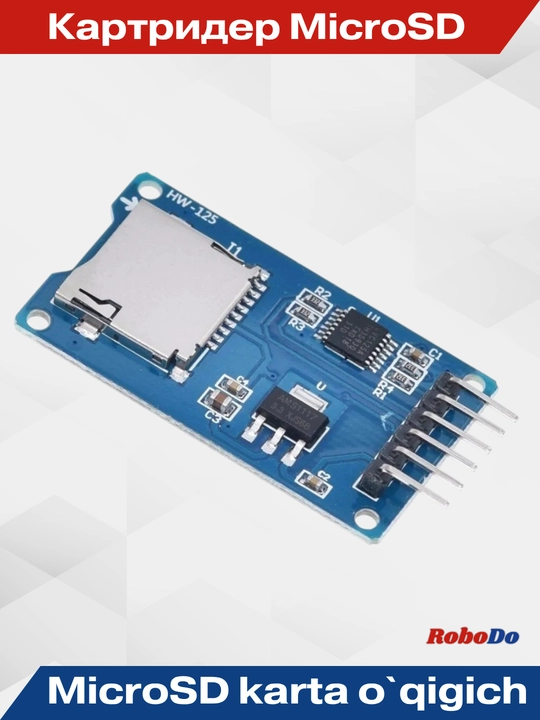 Модуль-картридер карты памяти Micro SD к Arduino, ESP, Paspberry