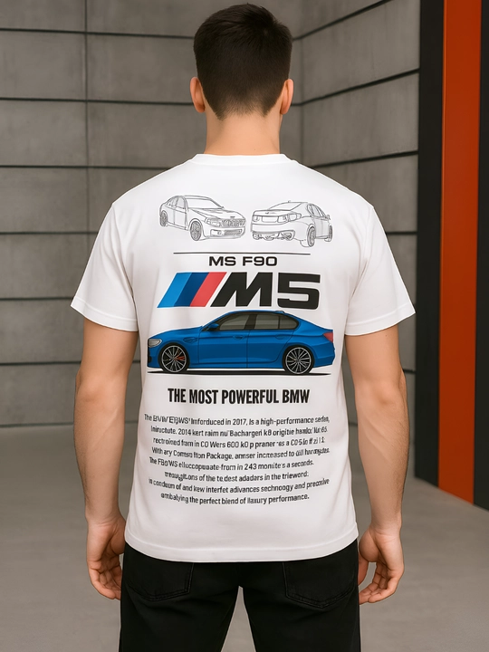 Erkaklar futbolkasi BMW M5 F90 print bilan, 100% paxta