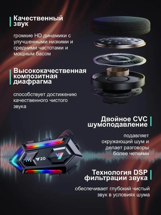 Bluetooth мото-гарнитуры Y10, Y12PRO, Y20, Y80, Q28, Q58 — подходят для всех шлемов