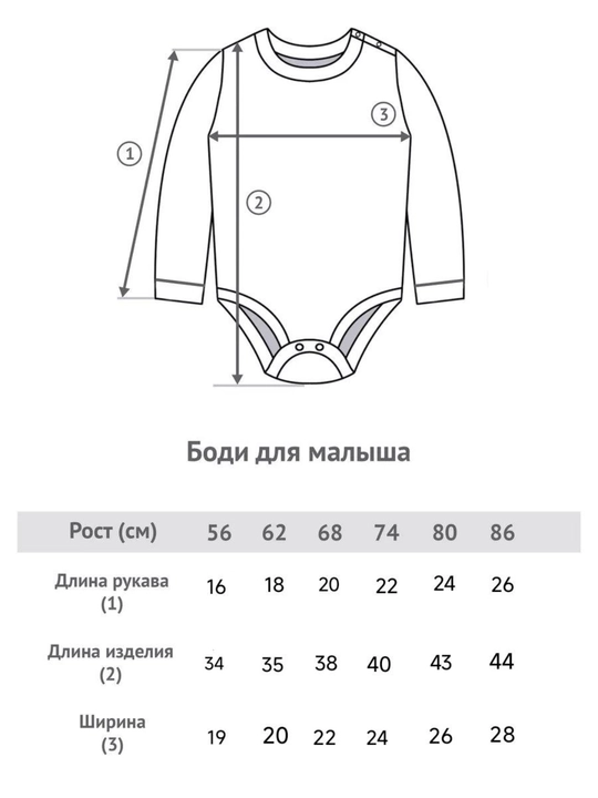 Боди для новорожденных с длинным рукавом, в комплекте 3 шт