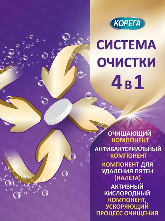 Таблетки для очищения зубных протезов, Корега Двойная Сила, 36 штук