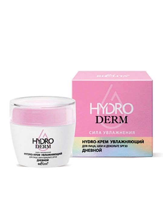 Крем для лица HydroDERM, сила увлажнения SPF 30, дневной, 50 мл, Белита - 