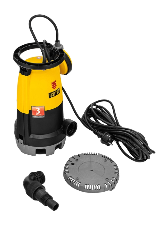 Дренажный насос DENZEL DP-450S, 450 Вт, напор 6 м, для чистой и грязной воды, 97267