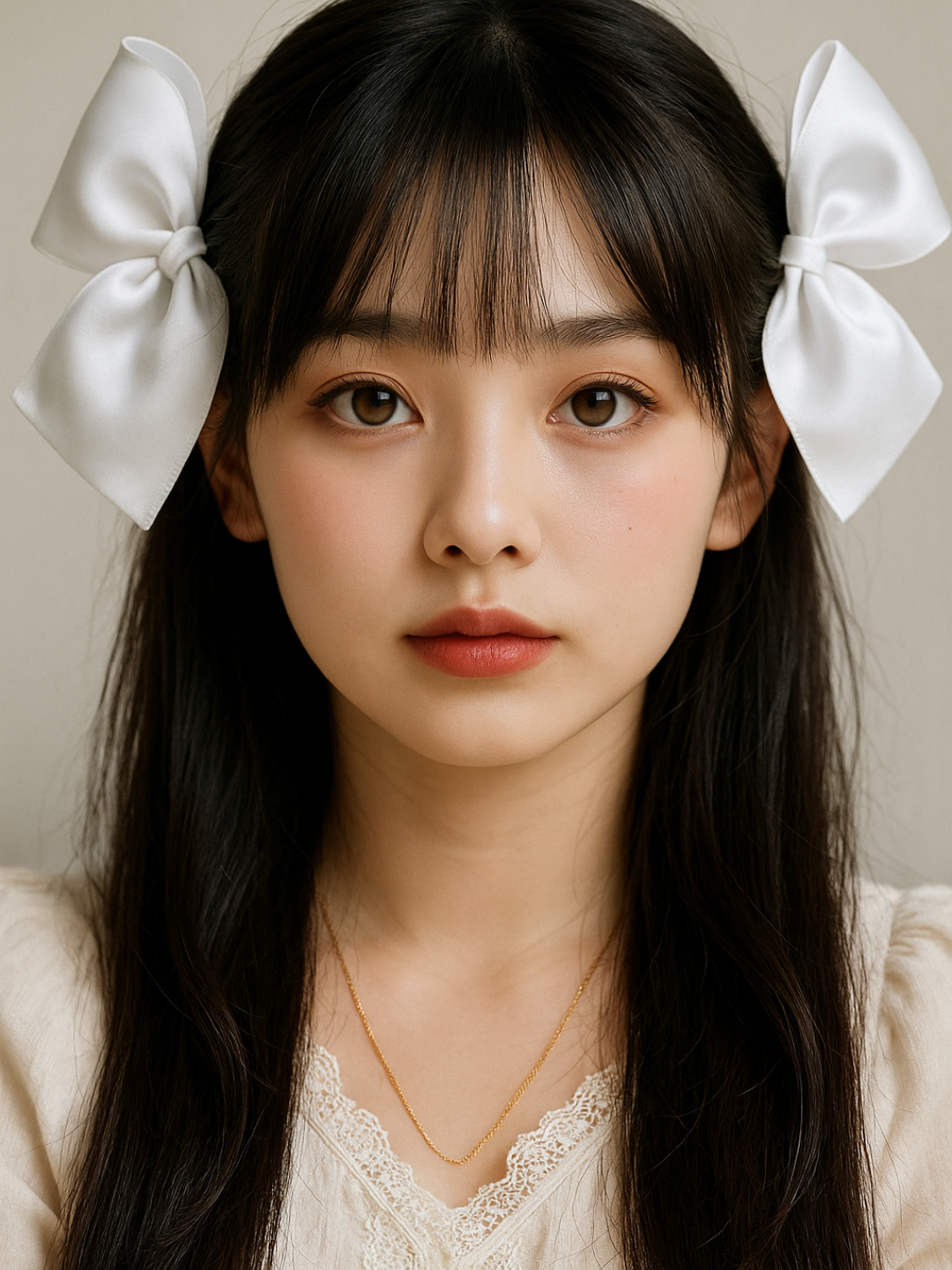 K-pop uslubidagi oq bantik soch qisqichi, juft, taroq, Qizlar uchun - 