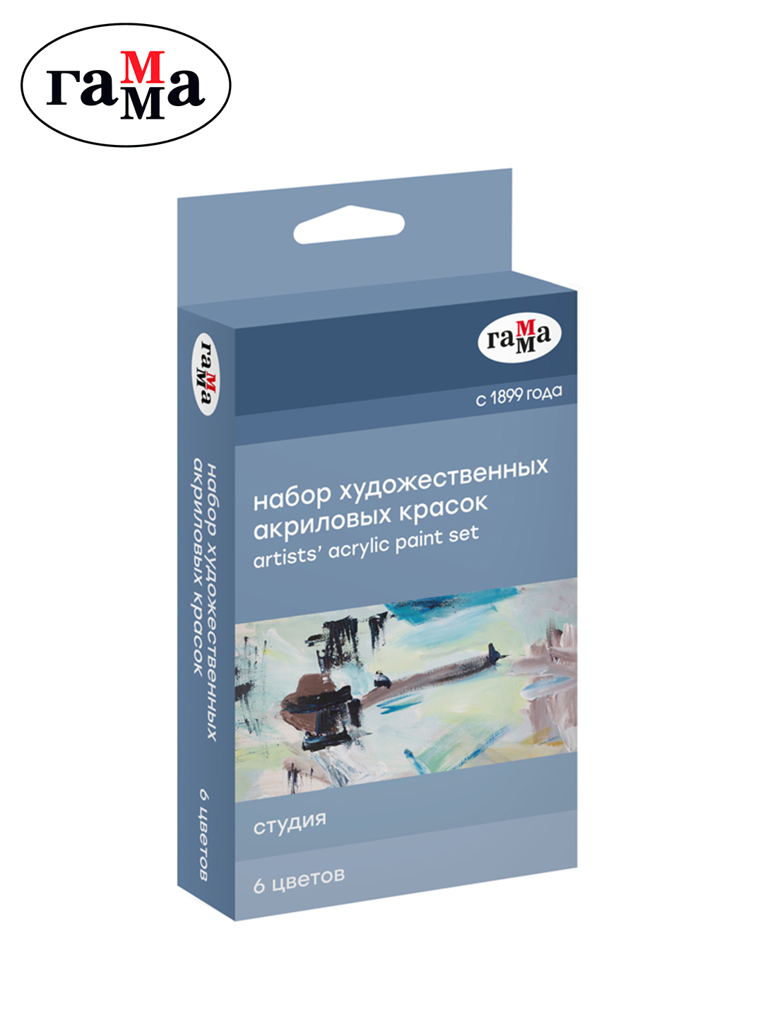Badiiy akril bo'yoqlar Gamma "Studio", 6rang, 18ml/tuba, evro-ilgich,181020213 - 