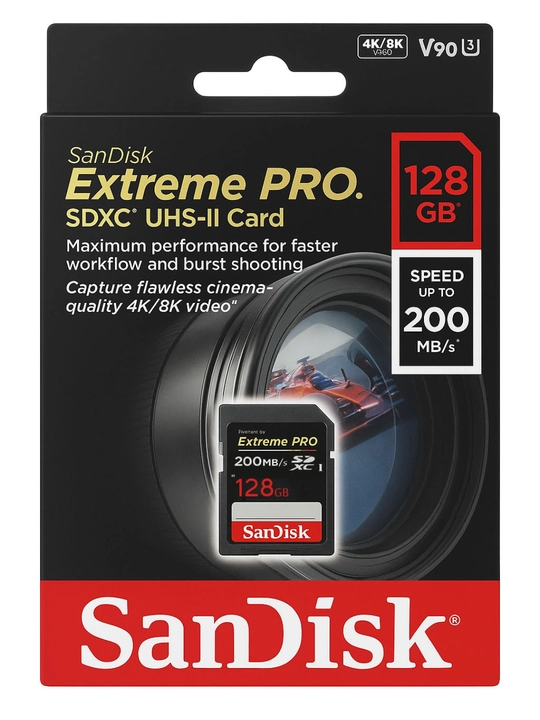 Карта памяти для фотоаппарата Sandisk Extreme Pro SDXC UHS-I card, 32 ГБ, 64 ГБ, 128 ГБ