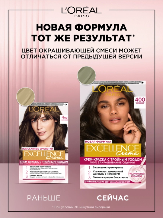 Крем-краска для волос L'Oreal Paris Excellence, 4.00 каштановый
