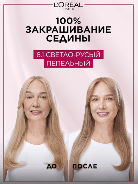 Краска для волос L'Oreal Excellence Creme, тон 8.1 Светло-русый пепельный