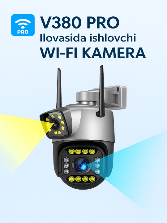 Ikki linzali WiFi PTZ Smart tashqi xavfsizlik kamerasi