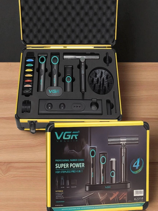 VGR Voyager Stepless Pro 4 в 1 профессиональный супермощный парикмахерский набор - 
