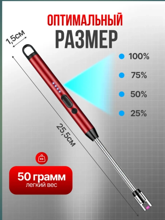 Oshxona zajigalkasi, qayta zaryadlanuvchi shamolga chidamli olovsiz zajigalka Mini-USB - 