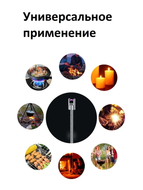Oshxona zajigalkasi, qayta zaryadlanuvchi shamolga chidamli olovsiz zajigalka Mini-USB