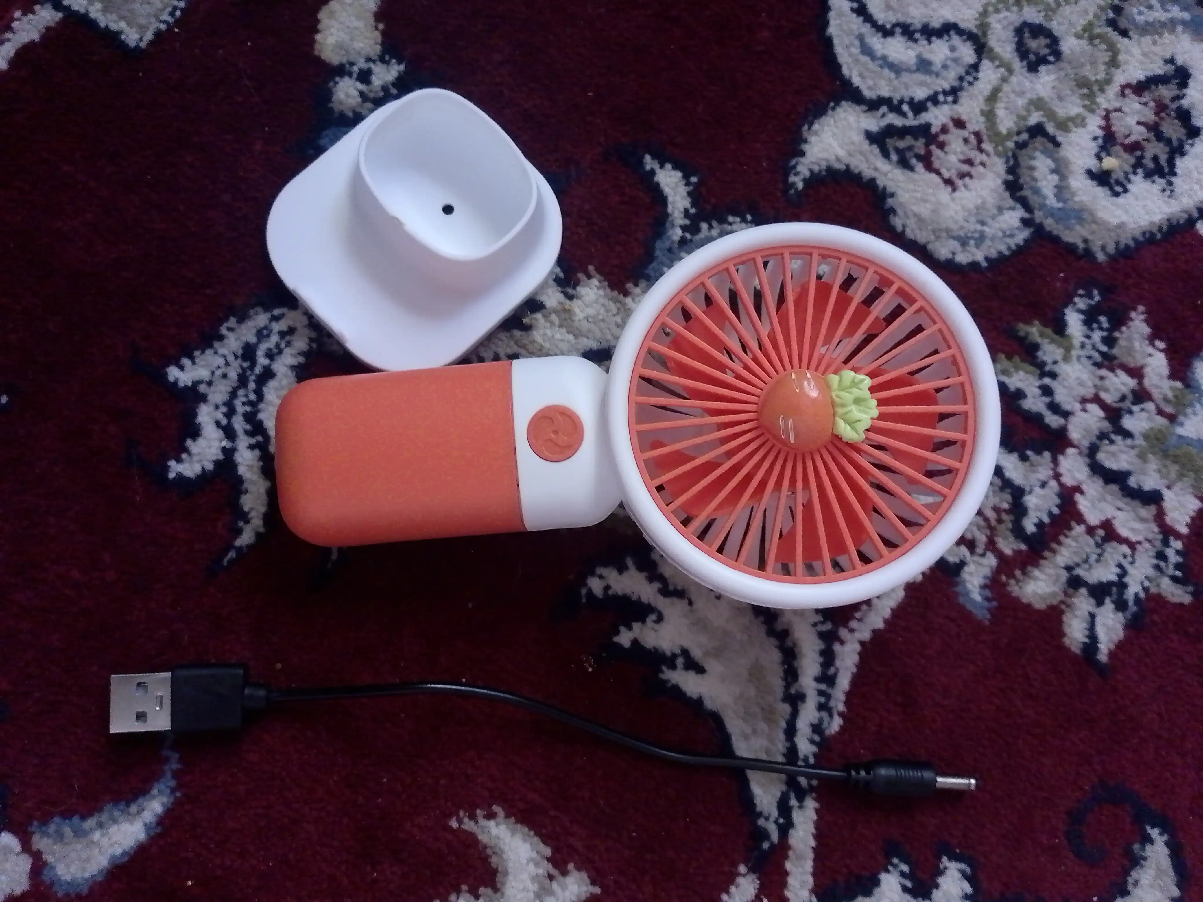 Мини вентилятор, ручной, настольный, с USB портативной подставкой, 2 в 1