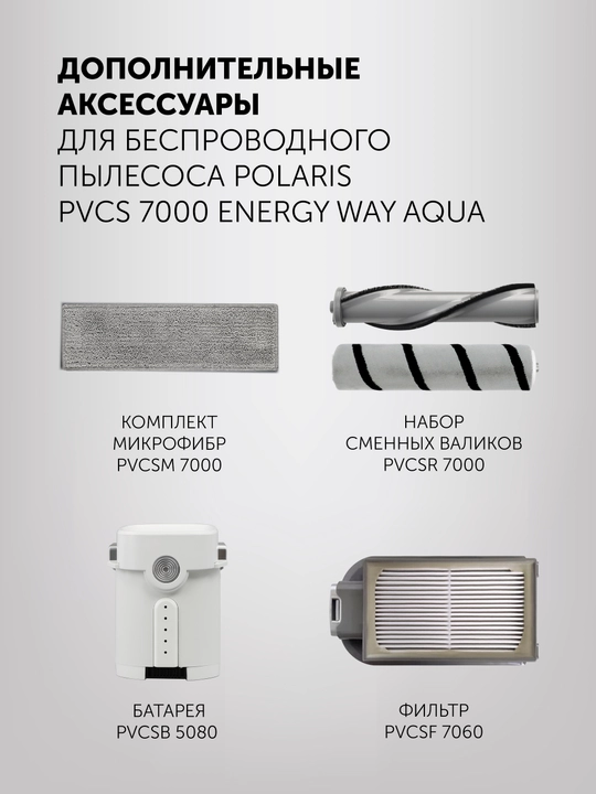 Пылесос Polaris PVCS 7000 Energy WAY AQUA White, 400W, 0.5 л, время работы 60 мин