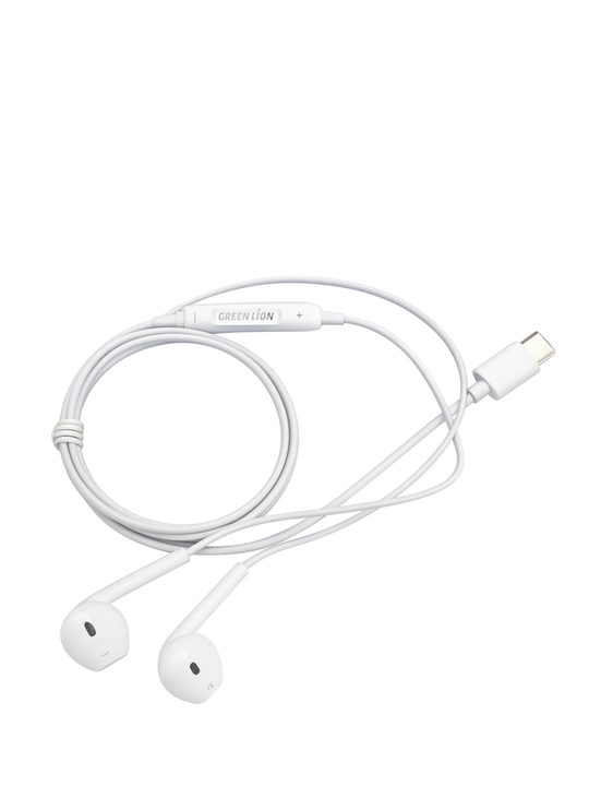 Simli quloqchinlar Green Lion Stereo Earphone Type-C, mikrofon bilan