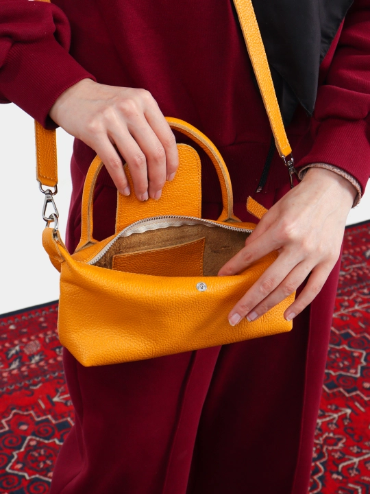 Qora Gator tabiiy charmdan tikilgan ayollar sumkasi