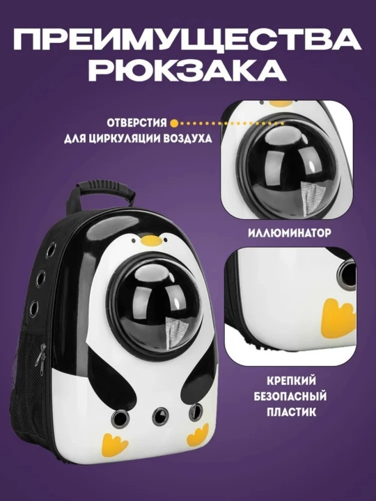 Mushuk va itlar uchun kosmik darchali sayohat ryukzagi