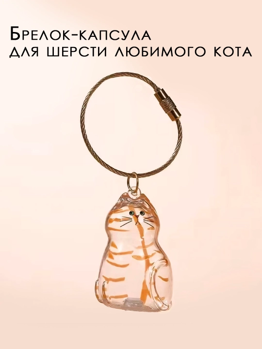 Брелок-капсула для шерсти кота