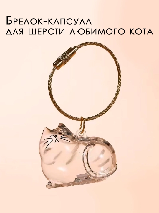 Брелок-капсула для шерсти кота